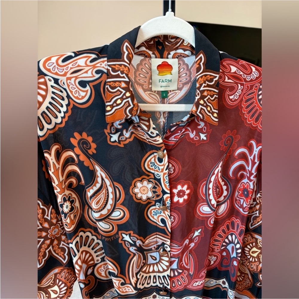 Farm Rio Printed Mini Shirt Dress - Picture 10 of 16